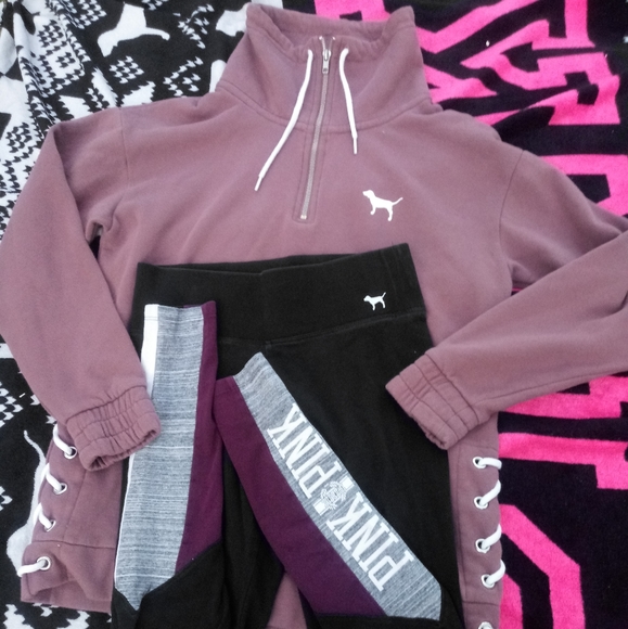 PINK Victoria's Secret Pants - VS Pink set XS hoodie and legging